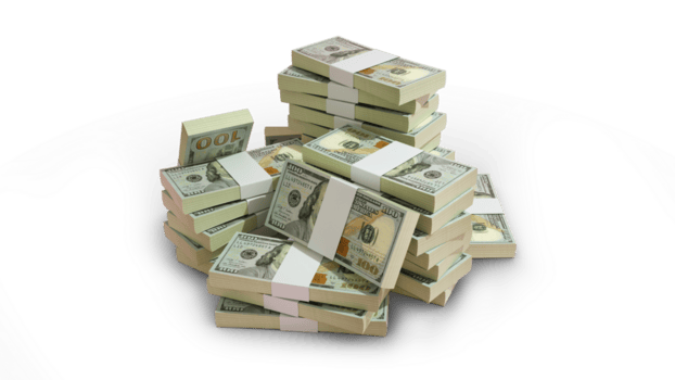 Stack of cash bundles